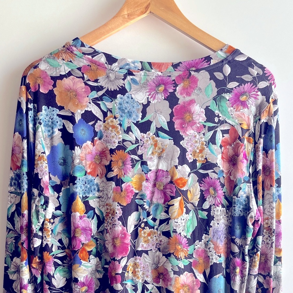Johnny Was Fall Dance Favorite Long Sleeve Crewneck Swing Tee Top Multi L - Picture 10 of 15